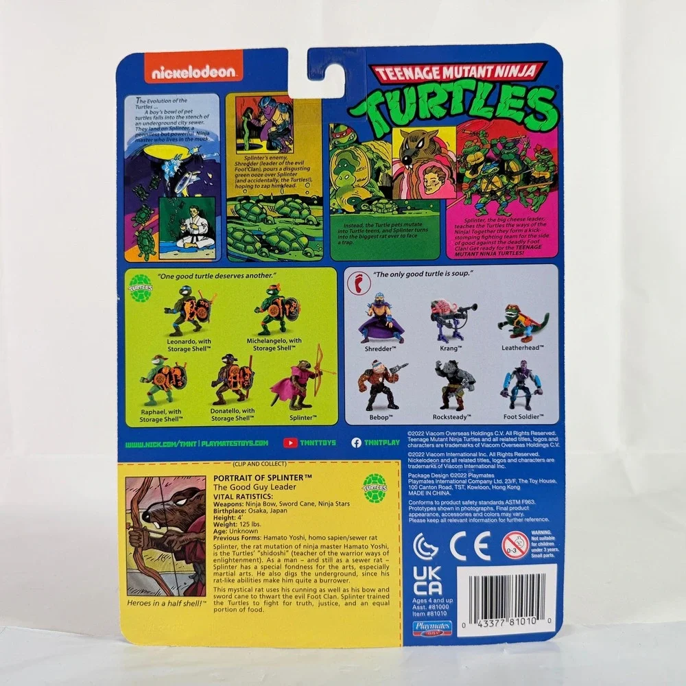 TMNT Classic Splinter Figure Mutant Ninja Turtles Playmates Retro